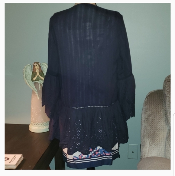 New Suzanne Betro Eyelet Ladder Lace Cardigan - Picture 6 of 8